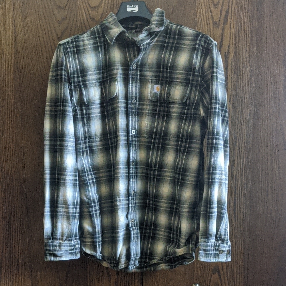 Carhartt Black and White Plaid Flannel